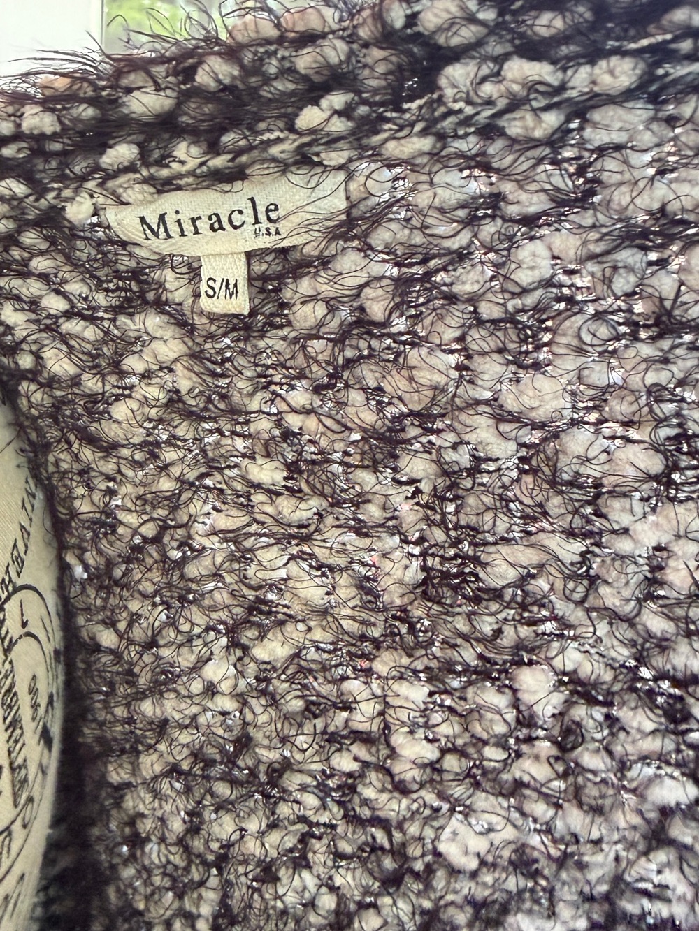 Miracle Black & White Bouclé Open Cardigan - Picture 4 of 4